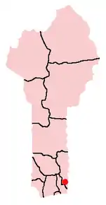 Poziția localității Sakété