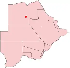 Poziția localității Maun