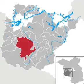 Lage der Kreisstadt Belzig im Landkreis Potsdam-Mittelmark