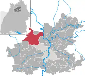 Lage der Stadt Bad Rappenau im Landkreis Heilbronn