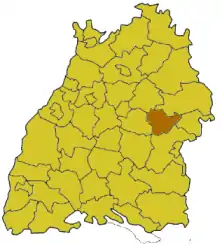 Poziția regiunii Göppingen