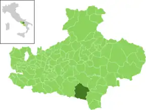 Poziția localității Bagnoli Irpino