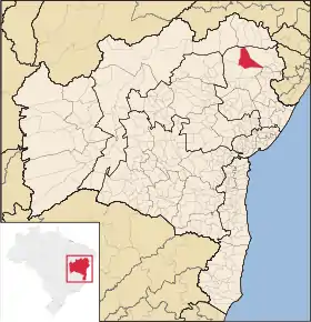 Poziția localității Canudos