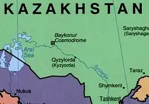 Poziția localității Baikonur