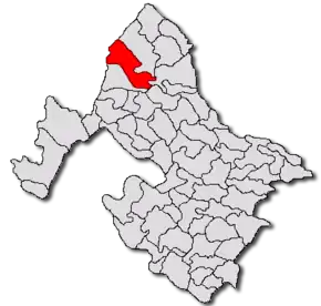 Amplasarea în cadrul județului