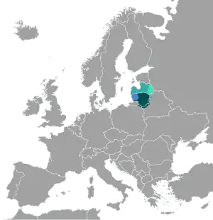 Răspândirea limbilor baltice în Europa modernă
Limbile baltice de est
Letonă
Lituaniană