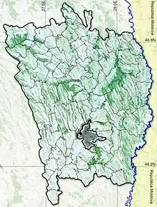 Amplasarea în cadrul județului