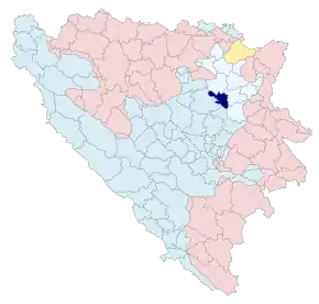 Poziția localității Banovići