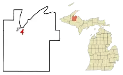 Location of L'Anse in Baraga County, Michigan