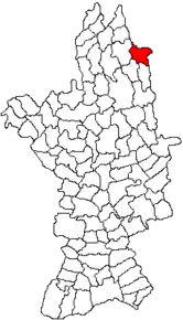 Amplasarea în cadrul județului