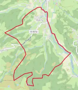 Poziția localității Barry