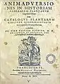 Animadversiones in historiam generalem plantarum, 1601