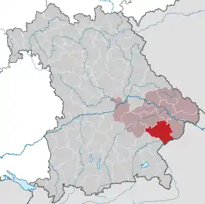 Poziția regiunii Districtul Rottal-Inn