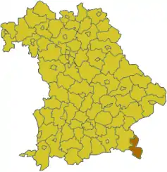 Poziția regiunii Districtul Brechtesgadener Land  (Brechtesgadener Land)