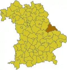 Poziția regiunii Districtul Cham