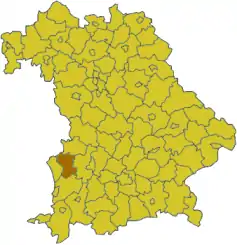 Poziția regiunii Districtul Günzburg