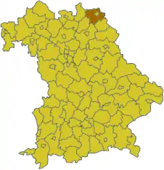 Poziția regiunii Districtul Hof  (Hof)