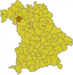 Poziția regiunii Districtul Kitzingen