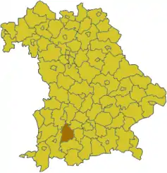 Poziția regiunii Districtul Landsberg am Lech