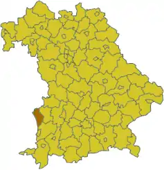 Poziția regiunii Districtul Neu-Ulm