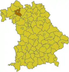 Poziția regiunii Districtul Schweinfurt