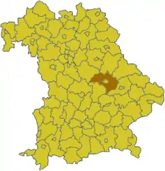 Poziția regiunii Districtul rural Regensburg (Landkreis Regensburg)