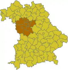 Poziția localității Franconia Mijlocie