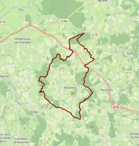 Poziția localității Beaubery