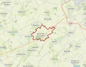 Poziția localității Beaumetz-lès-Loges