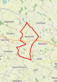 Poziția localității Beauville