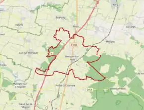 Poziția localității Beauvoir-sur-Niort