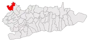 Amplasarea în cadrul județului