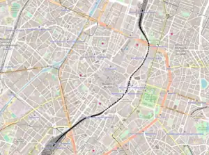 Hartă cu Legătura Nord-Sud (Bruxelles)