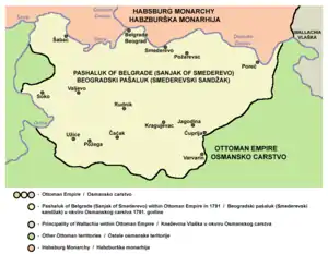 Sangeacul Semendria (Paşalâcul Belgrad) în 1791