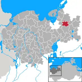 Poziția  Benz pe harta districtului Nordwestmecklenburg