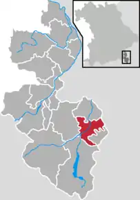 Poziția  Berchtesgaden pe harta districtului Berchtesgadener Land