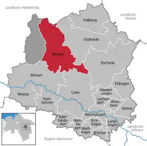 Poziția localității Bergen