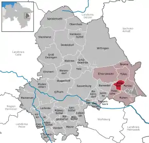 Poziția localității Bergfeld