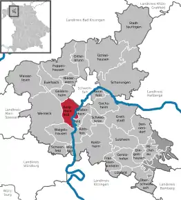 Poziția localității Bergrheinfeld