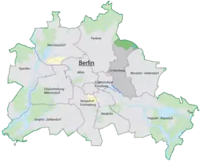 Poziția localității Sector Lichtenberg