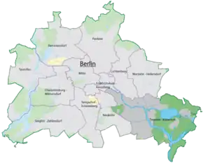 Poziția localității Sectorul Treptow-Köpenick