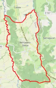 Poziția localității Bernadets-Debat