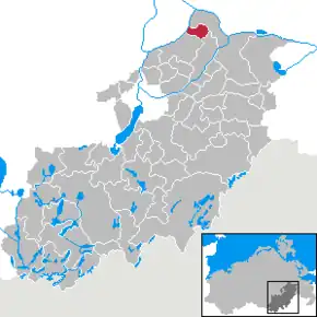 Poziția  Beseritz pe harta districtului Mecklenburg-Strelitz