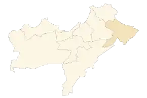Localizarea districtului în cadrul provinciei