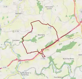 Poziția localității Beuvrigny