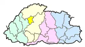 Poziția localității Punakha