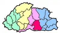 Poziția localității Districtul Zhemgang
