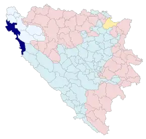 Poziția localității Bihać