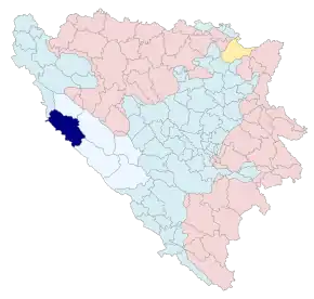 Poziția localității Bosansko Grahovo