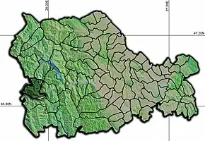 Amplasarea în cadrul județului